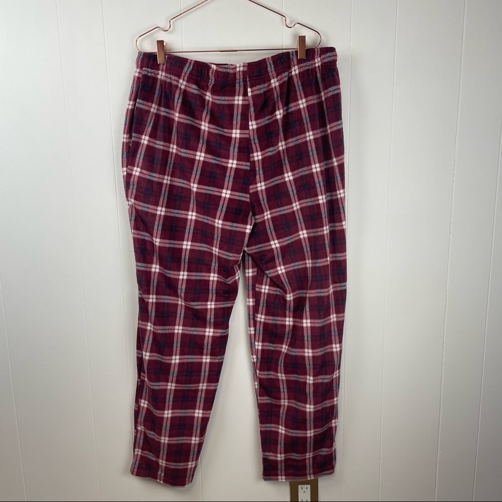 Nautica Sleepwear Red Plaid Fleece Pajama Bottoms Pants - Picture 8 of 10